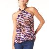 Clothing TART Collections | Quency Poly Satin Top Multi Cloud Print